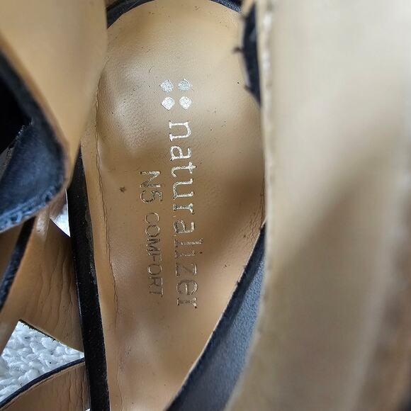 Naturalizer Women's London Leather Gladiator Heeled Sandals Size 8M Black Fairy - Picture 4 of 6